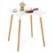 PVC MDF Square Dining Table with Metal Leg, Sturdy and Compact